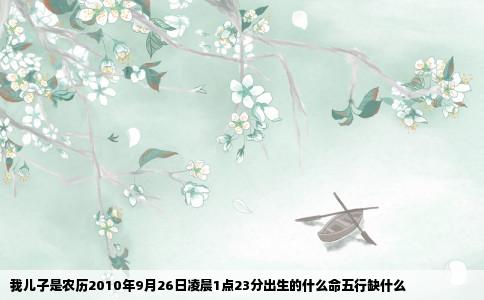 我儿子是农历2010年9月26日凌晨1点23分出生的什么命五行缺什么