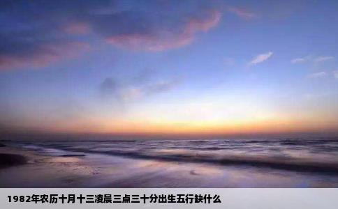 1982年农历十月十三凌晨三点三十分出生五行缺什么