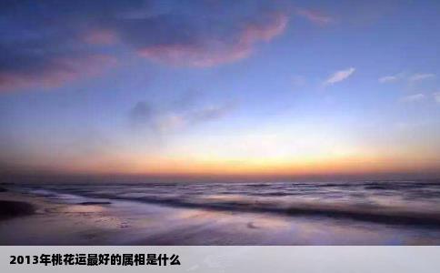 2013年桃花运最好的属相是什么