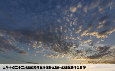 上午十点二十二分生的男孩五行属什么缺什么姓白取什么名好