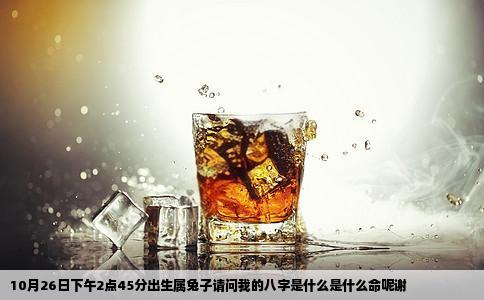 10月26日下午2点45分出生属兔子请问我的八字是什么是什么命呢谢