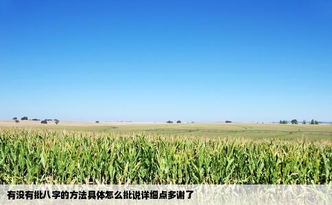 有没有批八字的方法具体怎么批说详细点多谢了