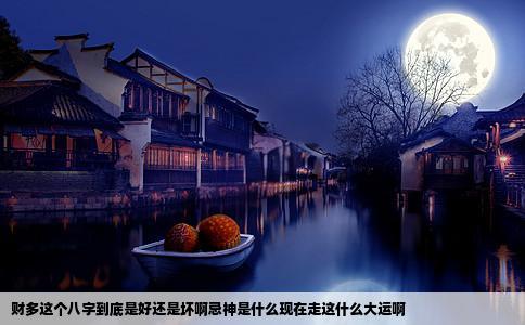 财多这个八字到底是好还是坏啊忌神是什么现在走这什么大运啊
