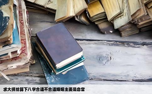 求大师给算下八字合适不合适婚姻主要是命宫