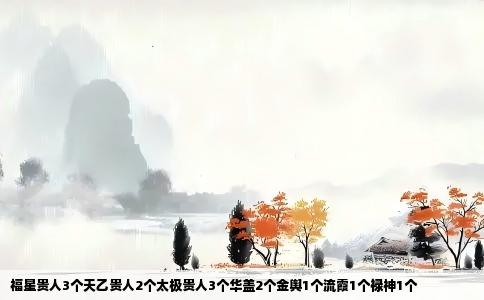 福星贵人3个天乙贵人2个太极贵人3个华盖2个金舆1个流霞1个禄神1个