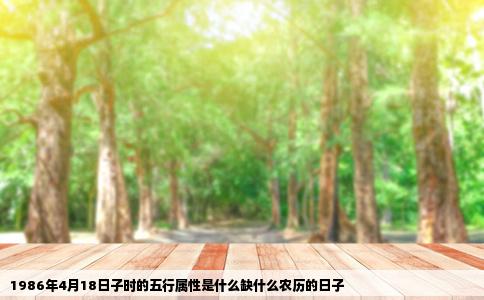 1986年4月18日子时的五行属性是什么缺什么农历的日子