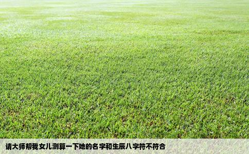请大师帮我女儿测算一下她的名字和生辰八字符不符合