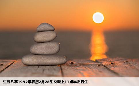 生辰八字1992年农历2月28生女晚上11点半左右生