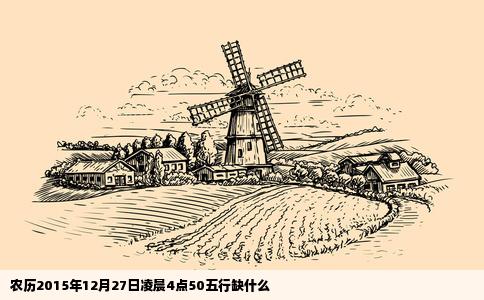 农历2015年12月27日凌晨4点50五行缺什么