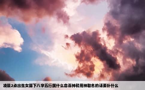凌晨2点出生女算下八字五行属什么命喜神和用神取名的话要补什么