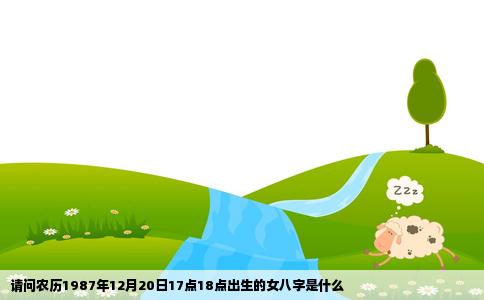 请问农历1987年12月20日17点18点出生的女八字是什么