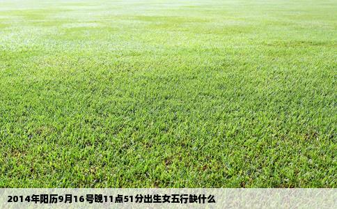 2014年阳历9月16号晚11点51分出生女五行缺什么