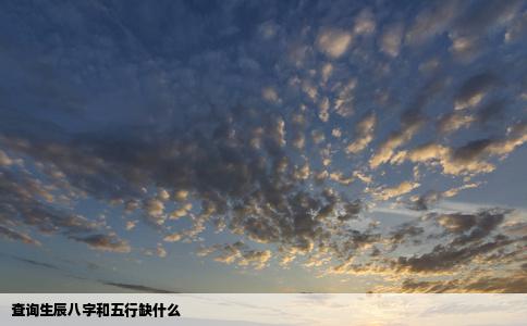 查询生辰八字和五行缺什么