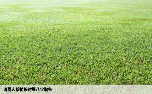 请高人帮忙按时辰八字取名