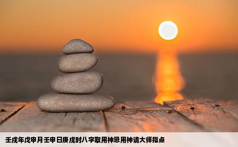 壬戌年戊申月壬申日庚戌时八字取用神忌用神请大师指点