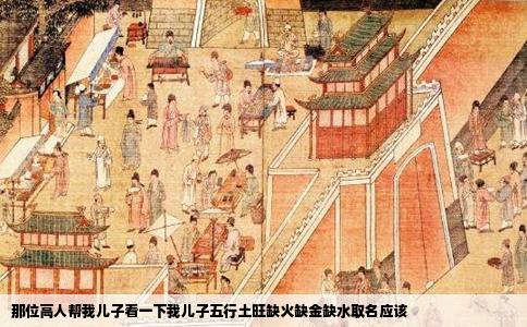 那位高人帮我儿子看一下我儿子五行土旺缺火缺金缺水取名应该