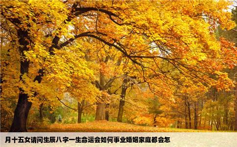 月十五女请问生辰八字一生命运会如何事业婚姻家庭都会怎