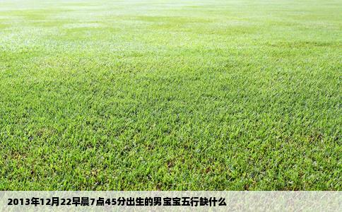 2013年12月22早晨7点45分出生的男宝宝五行缺什么
