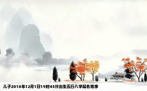 儿子2010年12月1日19时45分出生五行八字起名姓李