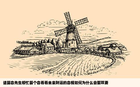 请算命先生帮忙算个命看看未来财运的命相如何为什么会娶双妻