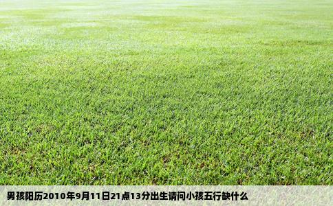男孩阳历2010年9月11日21点13分出生请问小孩五行缺什么