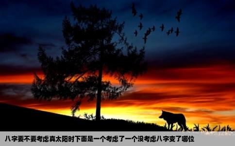 八字要不要考虑真太阳时下面是一个考虑了一个没考虑八字变了哪位