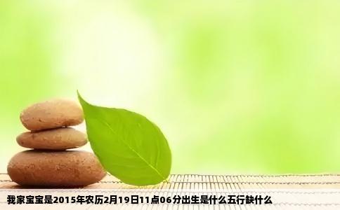 我家宝宝是2015年农历2月19日11点06分出生是什么五行缺什么