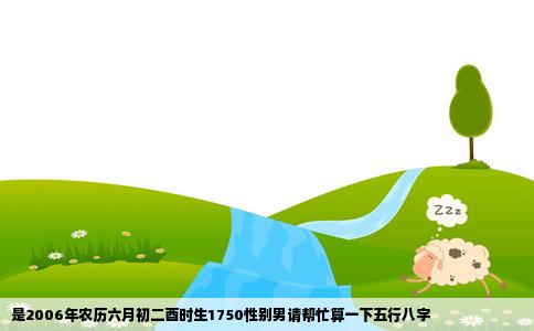 是2006年农历六月初二酉时生1750性别男请帮忙算一下五行八字