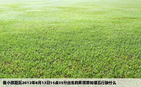 我小孩阳历2012年8月13日15点35分出生的男孩想知道五行缺什么