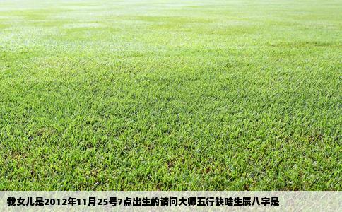 我女儿是2012年11月25号7点出生的请问大师五行缺啥生辰八字是
