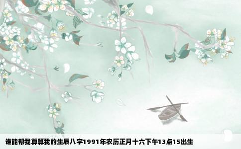 谁能帮我算算我的生辰八字1991年农历正月十六下午13点15出生