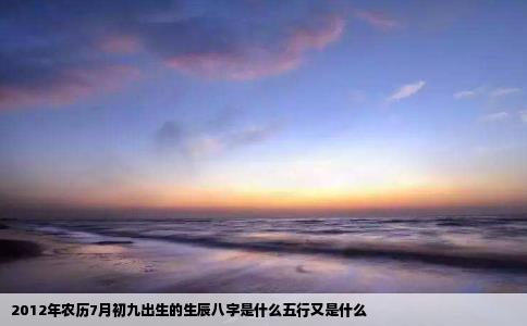 2012年农历7月初九出生的生辰八字是什么五行又是什么