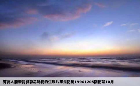 有高人能帮我算算命吗我的生辰八字是阳历19961205阴历是10月