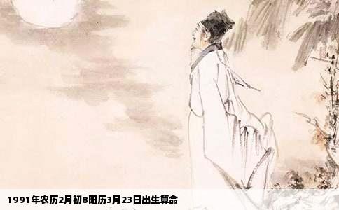 1991年农历2月初8阳历3月23日出生算命