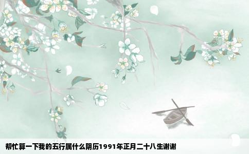 帮忙算一下我的五行属什么阴历1991年正月二十八生谢谢