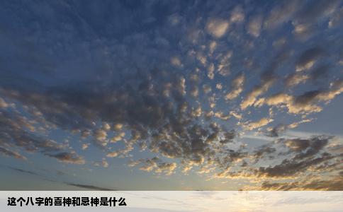 这个八字的喜神和忌神是什么