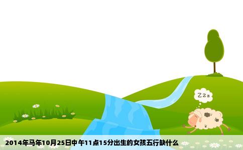 2014年马年10月25日中午11点15分出生的女孩五行缺什么