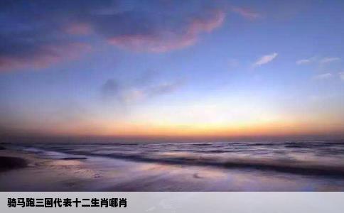 骑马跑三圈代表十二生肖哪肖