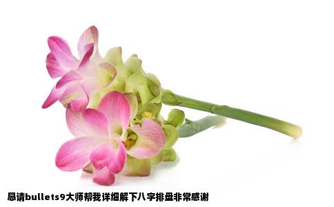 恳请bullets9大师帮我详细解下八字排盘非常感谢