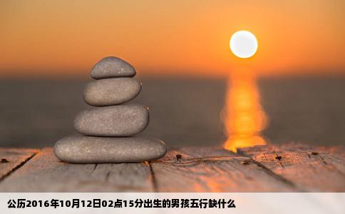 公历2016年10月12日02点15分出生的男孩五行缺什么