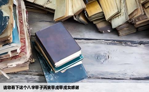 请您看下这个八字甲子丙寅甲戌甲戌女感谢