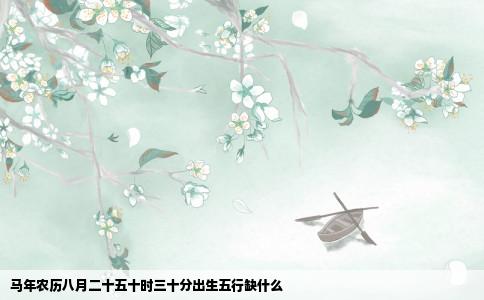 马年农历八月二十五十时三十分出生五行缺什么