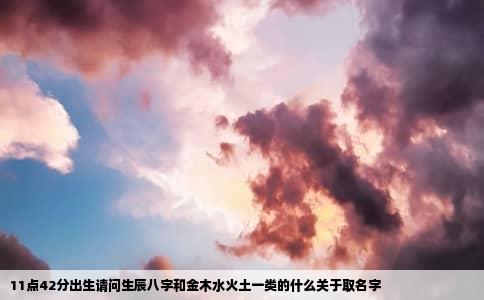 11点42分出生请问生辰八字和金木水火土一类的什么关于取名字