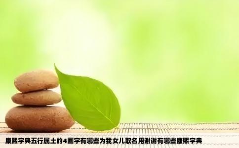 康熙字典五行属土的4画字有哪些为我女儿取名用谢谢有哪些康熙字典