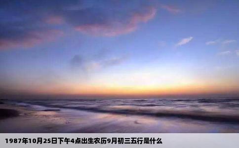 1987年10月25日下午4点出生农历9月初三五行是什么