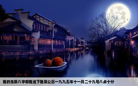 我的生辰八字帮我说下我是公历一九九五年十一月二十九号八点十分