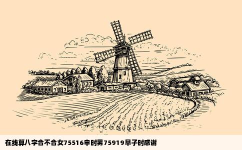 在线算八字合不合女75516申时男75919早子时感谢