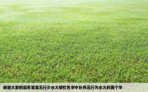 谢谢大家的起名宝宝五行少水火帮忙名字中补充五行为水火的两个字