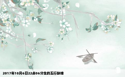 2017年10月6日22点06分生的五行缺啥
