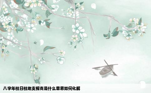 八字年柱日柱地支相克是什么意思如何化解